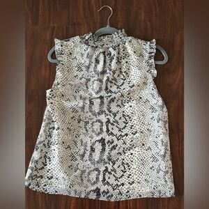 J. Crew - Snakeskin mockneck tank top